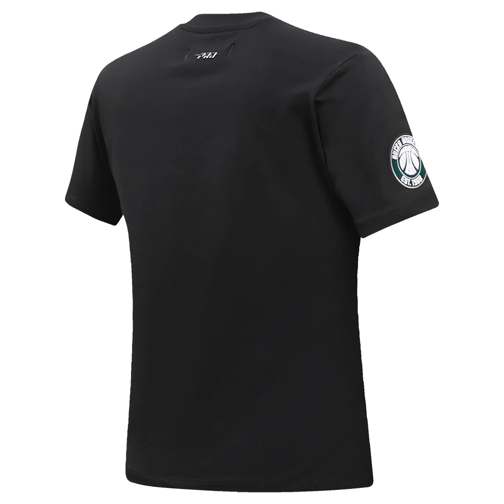 NBA MILWAUKEE BUCKS CLASSIC SHORT SLEEVE WOMEN'S SLIM FIT TEE (BLACK) - Image 3