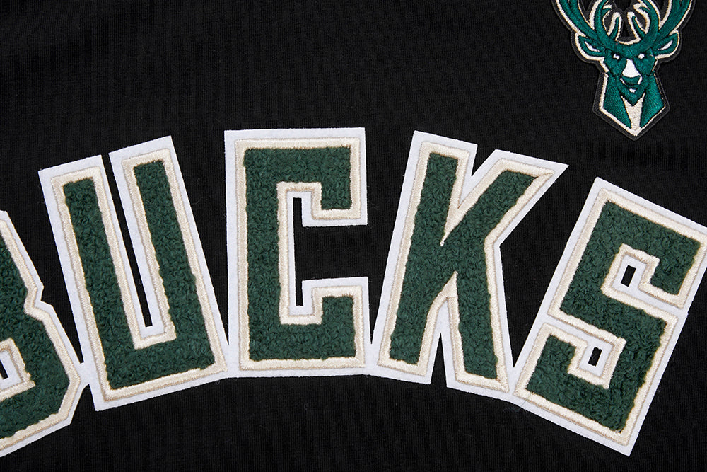NBA MILWAUKEE BUCKS CLASSIC SHORT SLEEVE WOMEN'S SLIM FIT TEE (BLACK) - Image 5
