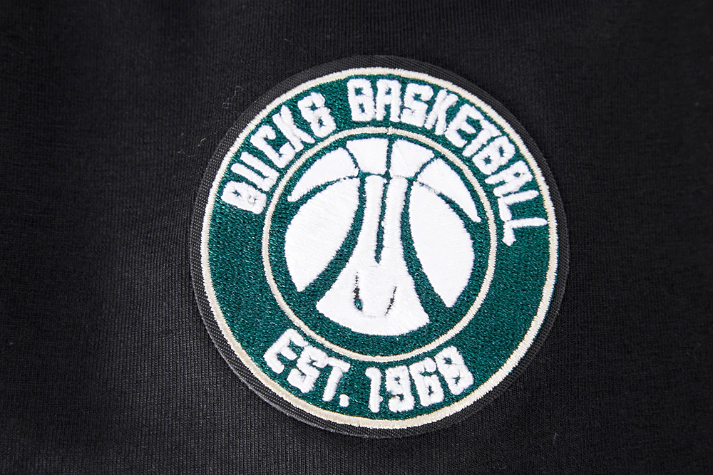 NBA MILWAUKEE BUCKS CLASSIC SHORT SLEEVE WOMEN'S SLIM FIT TEE (BLACK) - Image 6