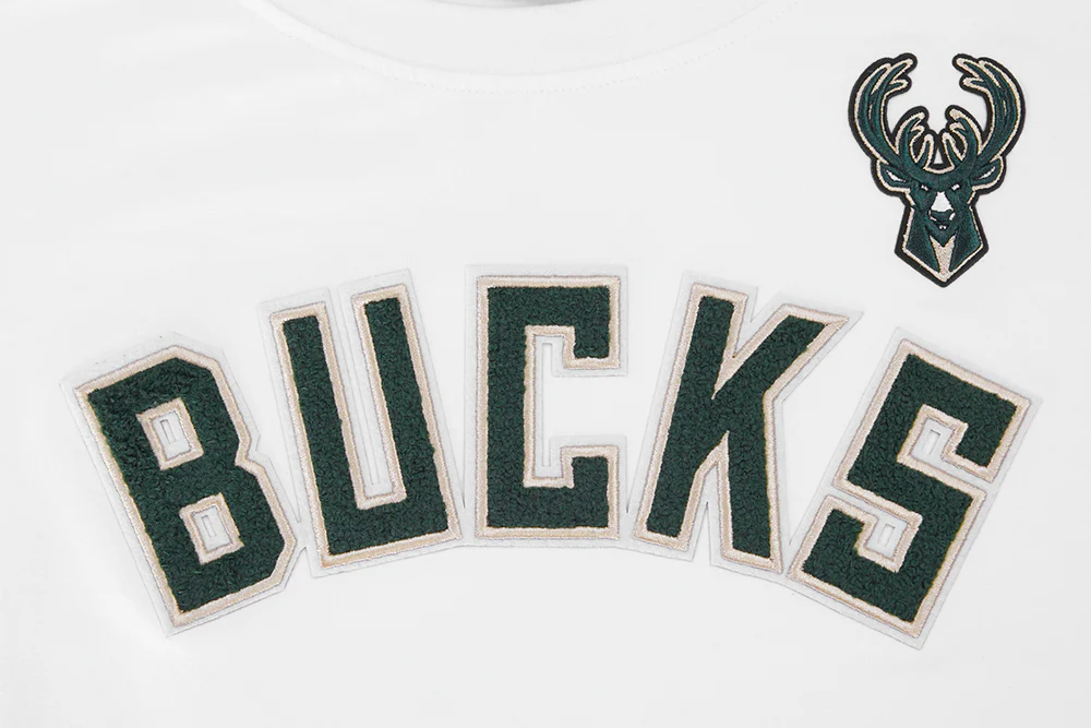 NBA MILWAUKEE BUCKS CLASSIC SHORT SLEEVE WOMEN'S SLIM FIT TEE (WHITE) - Image 5