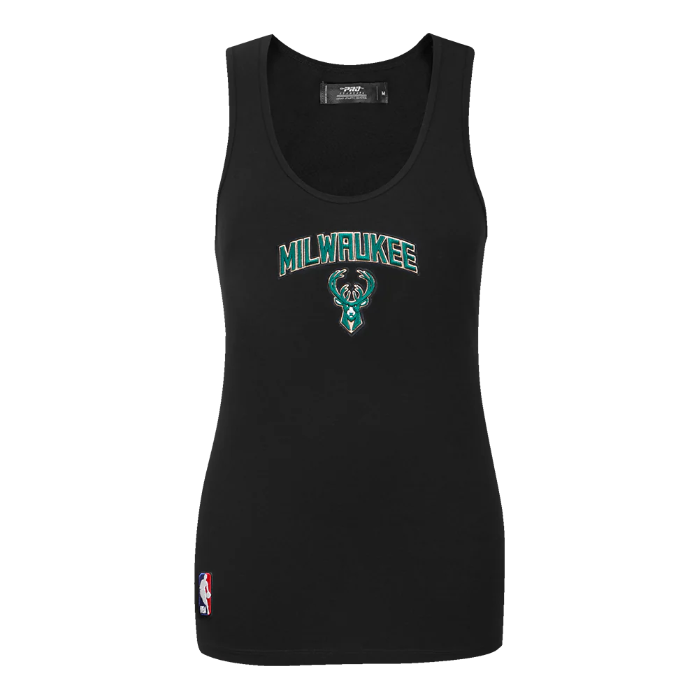 NBA MILWAUKEE BUCKS CLASSIC WOMEN'S RACERBACK (BLACK) - Image 3