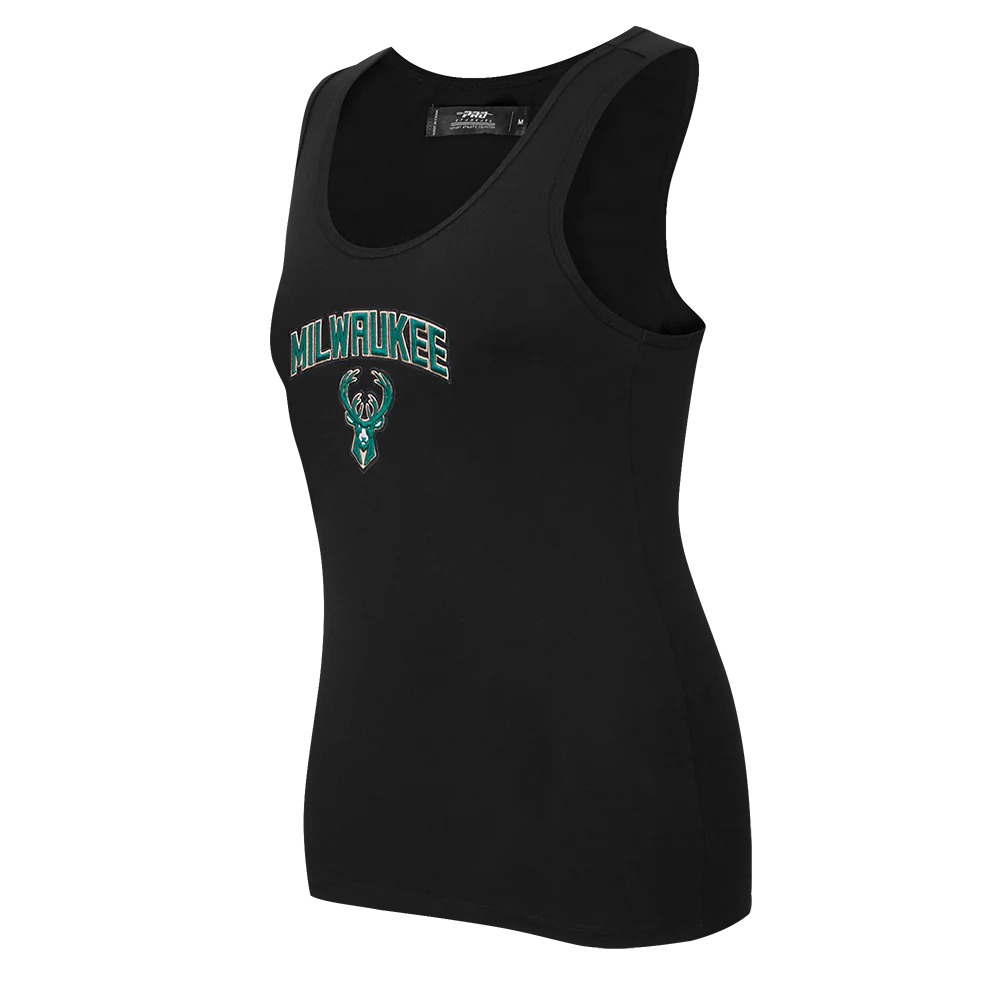 NBA MILWAUKEE BUCKS CLASSIC WOMEN'S RACERBACK (BLACK) - Image 4