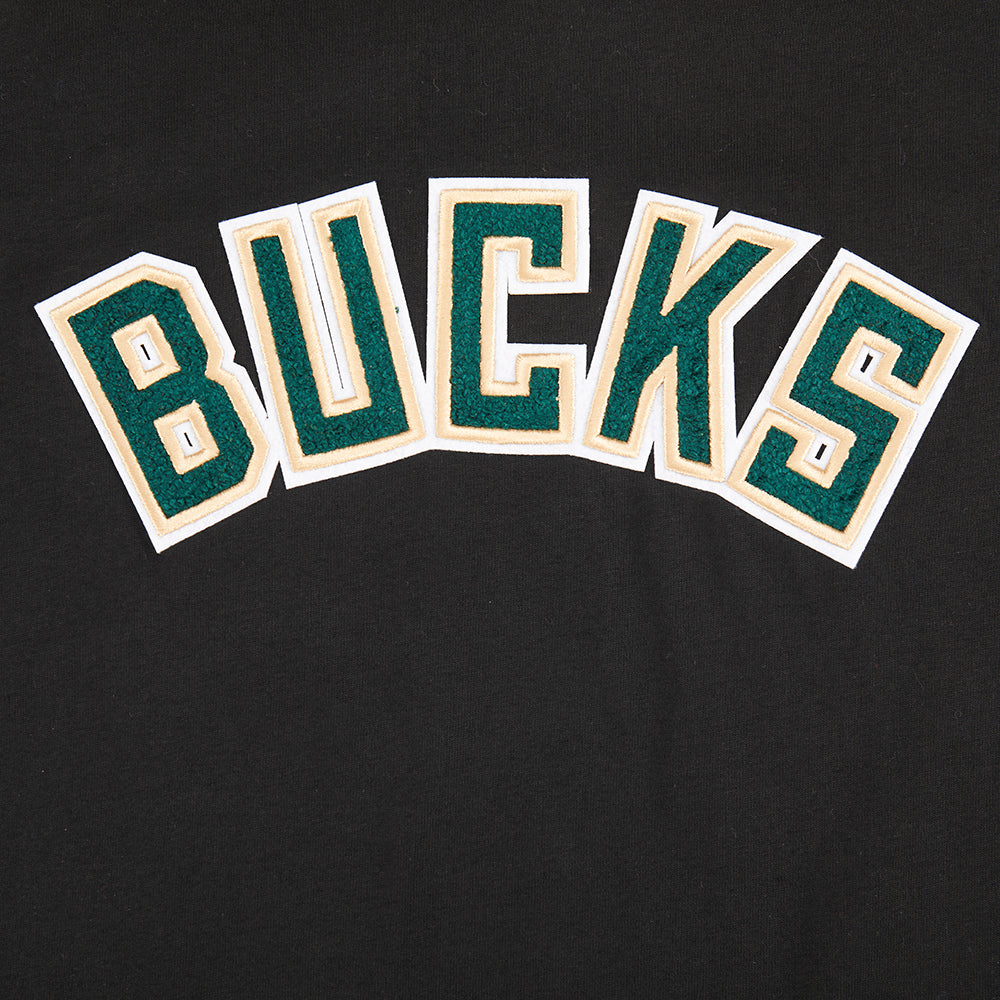 NBA MILWAUKEE BUCKS CLASSIC BIG BOYS SHORT SLEEVE STRIPED RIB TEE (BLACK) - Image 3