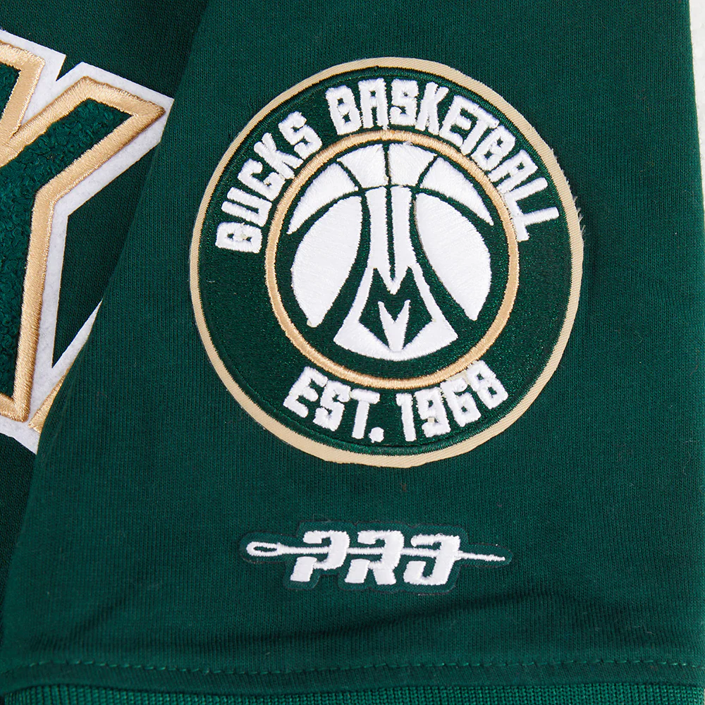 NBA MILWAUKEE BUCKS CLASSIC BIG BOYS SS STRIPED RIB TEE (FOREST GREEN) - Image 6