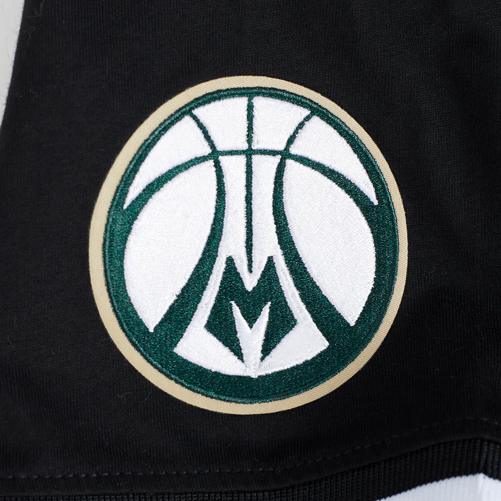 NBA MILWAUKEE BUCKS RETRO CLASSIC BIG BOY'S SS STRIPED RIB TEE (BLACK) - Image 5