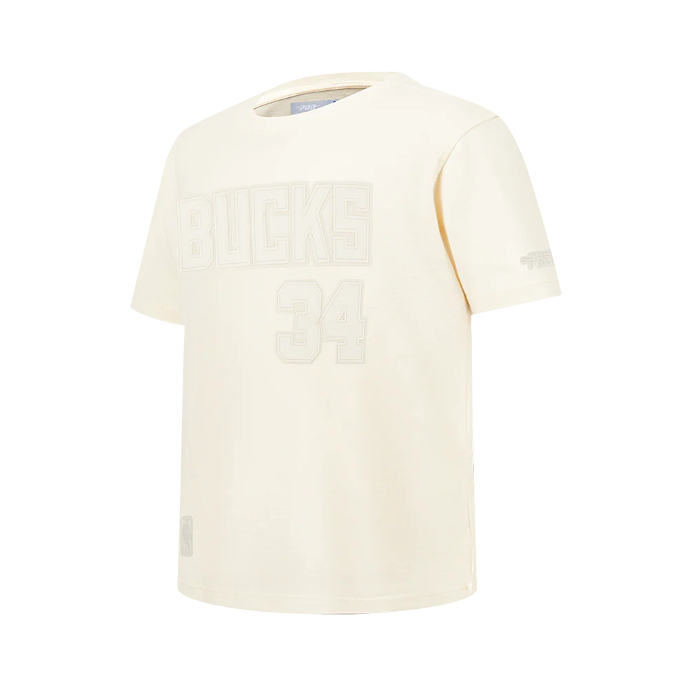 NBA MILWAUKEE BUCKS Giannis Antetokounmpo #34 NEUTRAL PNN BIG BOY'S SS TEE (EGGSHELL) - Image 2