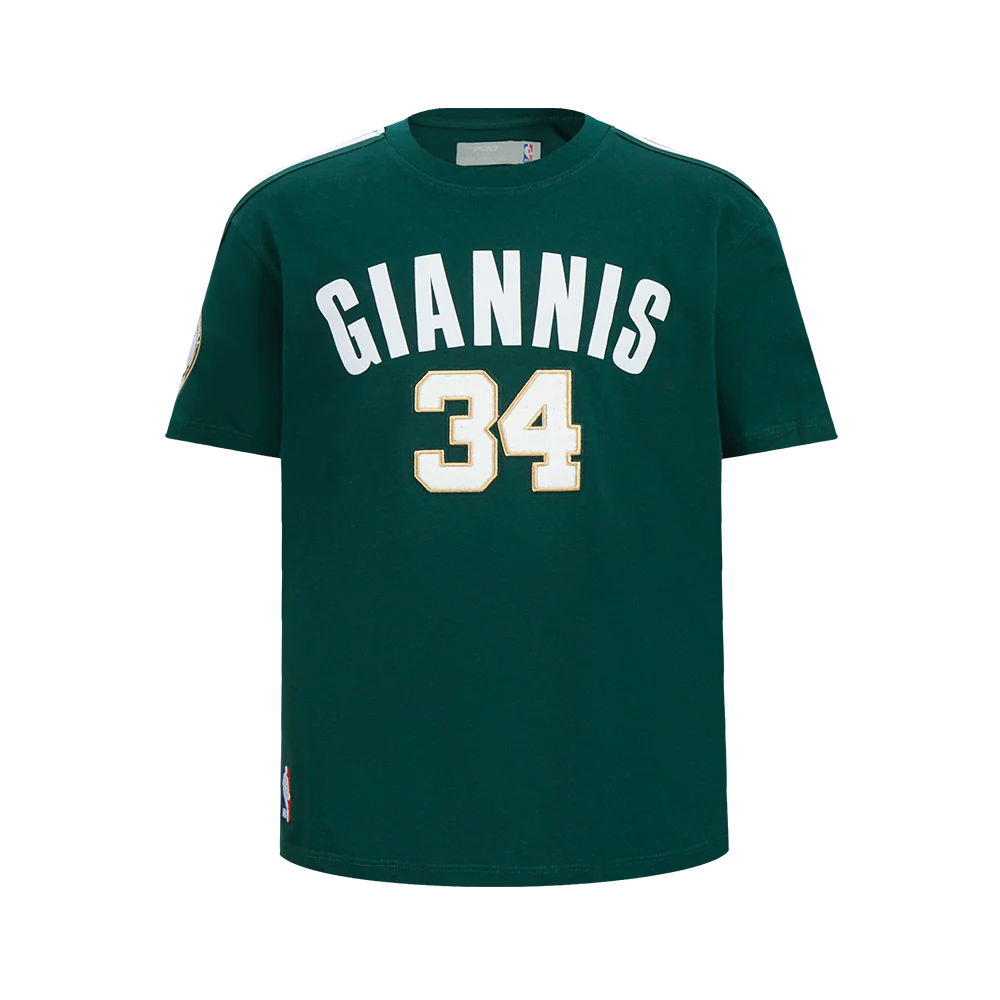 NBA MILWAUKEE BUCKS GIANNIS ANTETOKOUNMPO #34 CLASSIC PNN BIG BOY'S SS (FOREST GREEN)