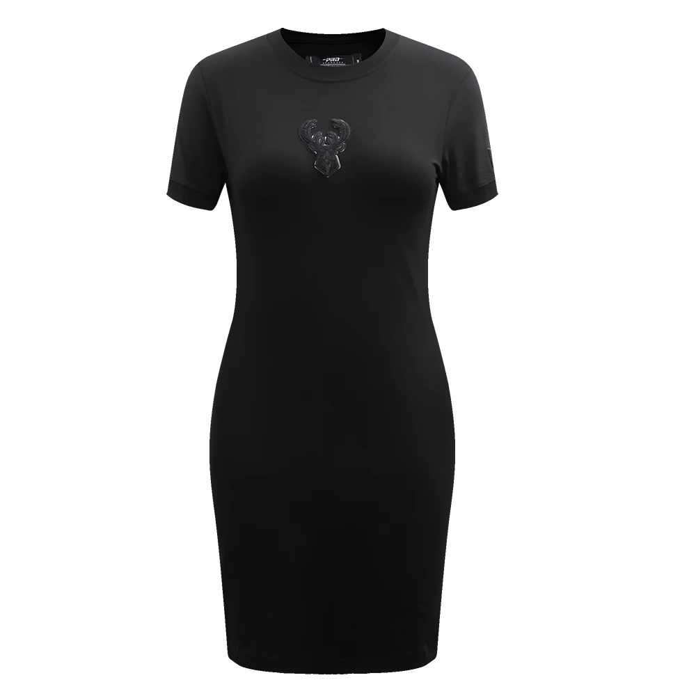 NBA MILWAUKEE BUCKS TRIPLE BLACK WOMEN'S BODYCON DRESS (TRIPLE BLACK)