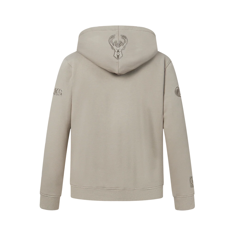 NBA MILWAUKEE BUCKS NEUTRAL BIG BOYS FLC PO HOODIE (TAUPE) - Image 3