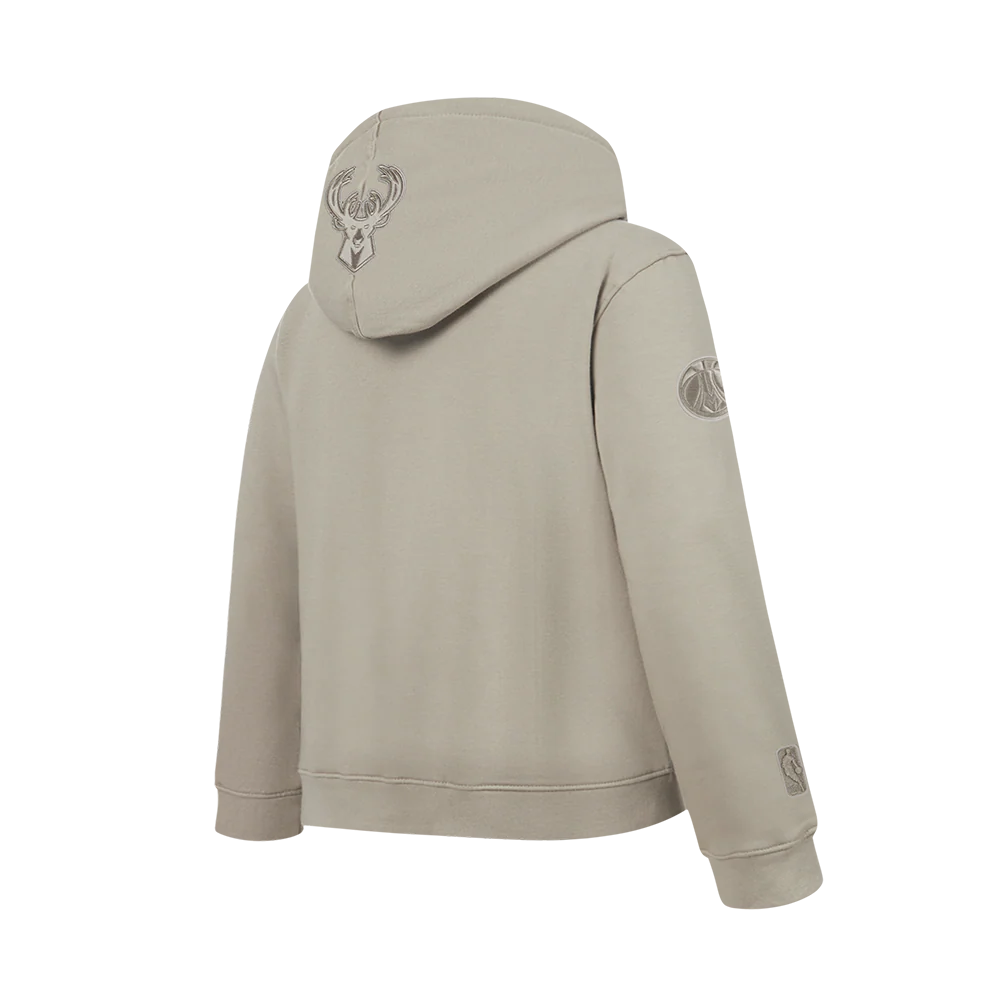 NBA MILWAUKEE BUCKS NEUTRAL BIG BOYS FLC PO HOODIE (TAUPE) - Image 4
