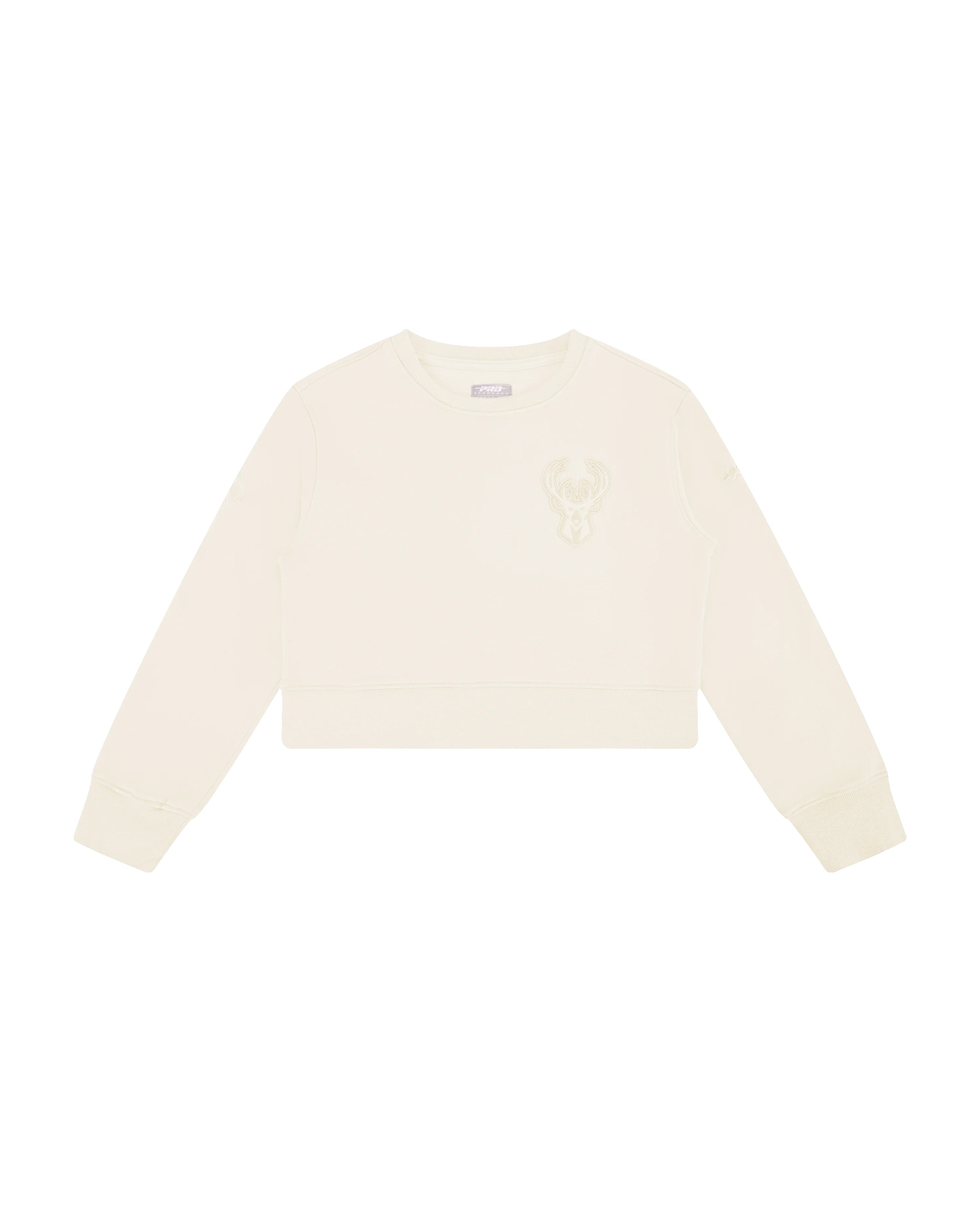 NBA MILWAUKEE BUCKS NEUTRAL BIG GIRLS  FLEECE CREWNECK (EGGSHELL) - Image 3