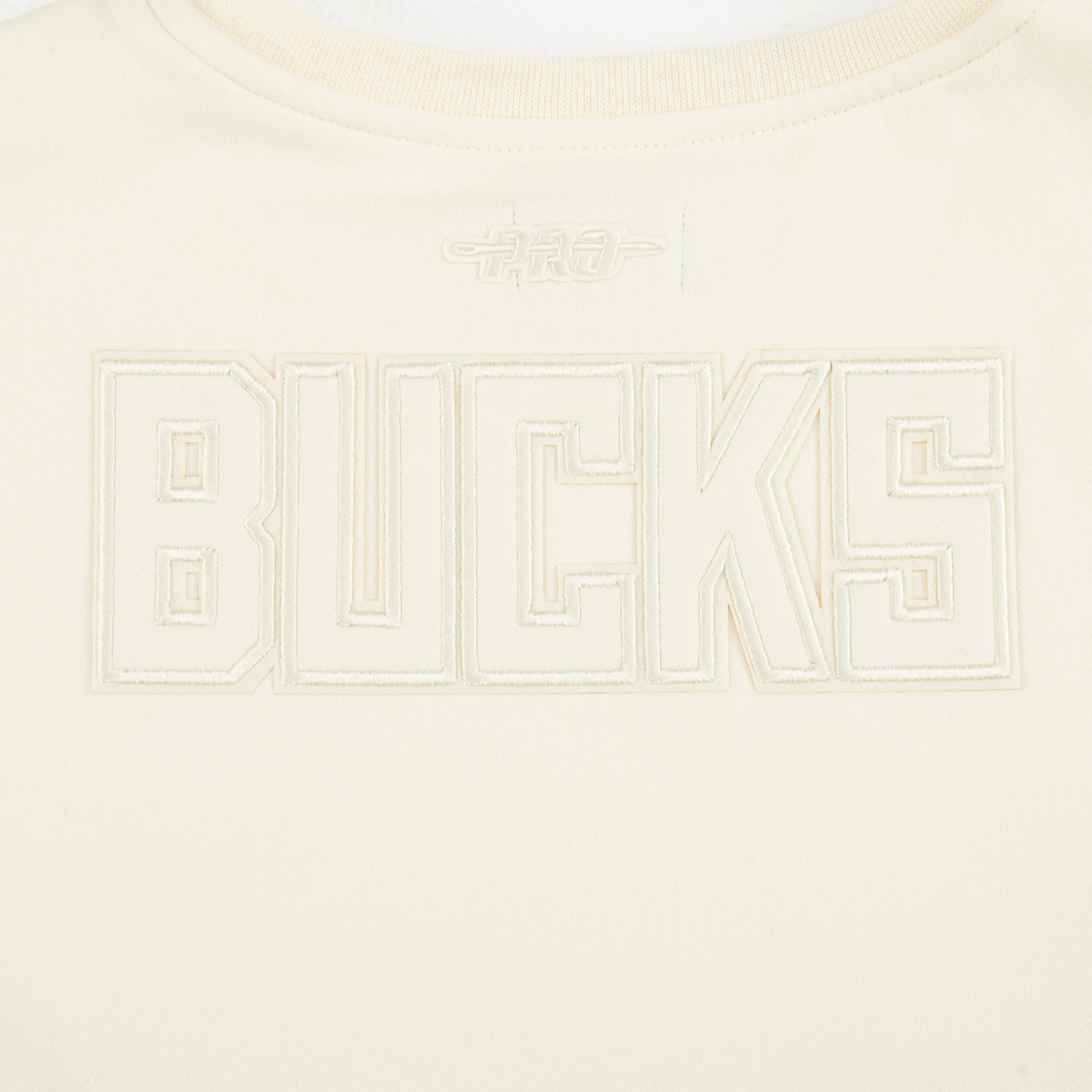 NBA MILWAUKEE BUCKS NEUTRAL BIG GIRLS  FLEECE CREWNECK (EGGSHELL) - Image 7