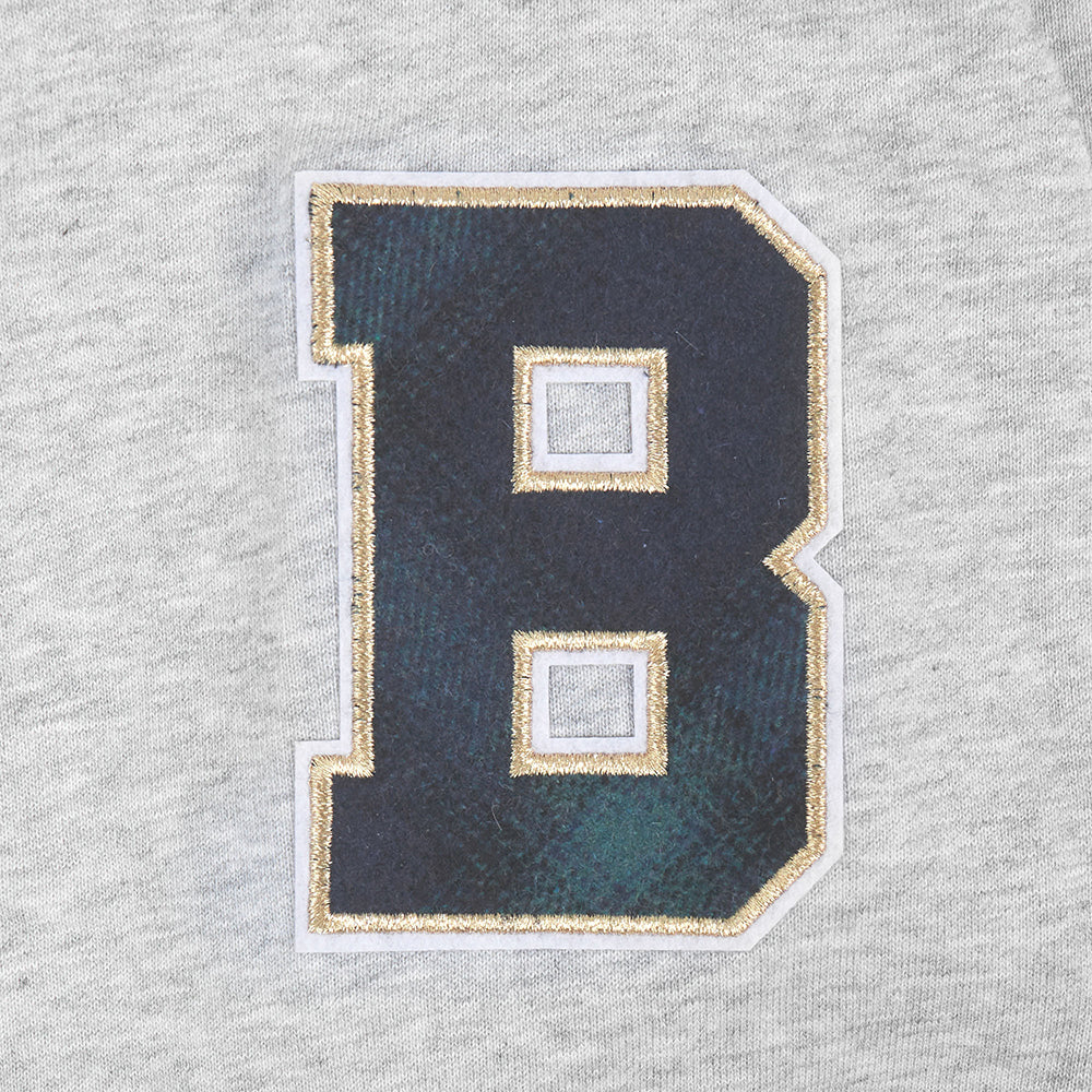 NBA MILWAUKEE BUCKS PRO PREP RIB FLEECE WOMEN'S CROPPED PULLOVER HOODIE (HEATHER GRAY/BLACK) - Image 6