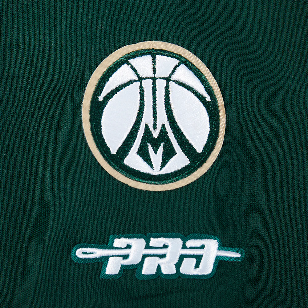 NBA MILWAUKEE BUCKS WINGSPAN WOMEN'S FLEECE CREWNECK (FOREST GREEN) - Image 8