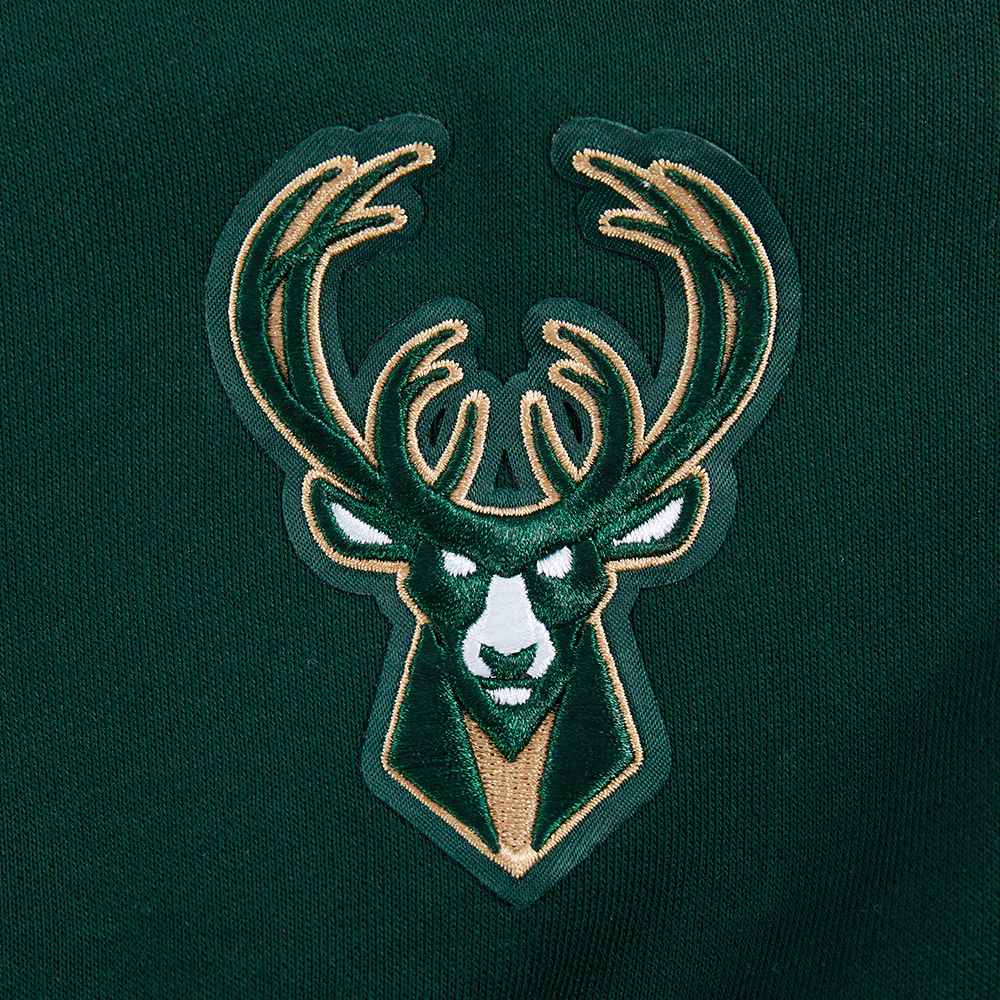 NBA MILWAUKEE BUCKS WINGSPAN WOMEN'S FLEECE CREWNECK (FOREST GREEN) - Image 9