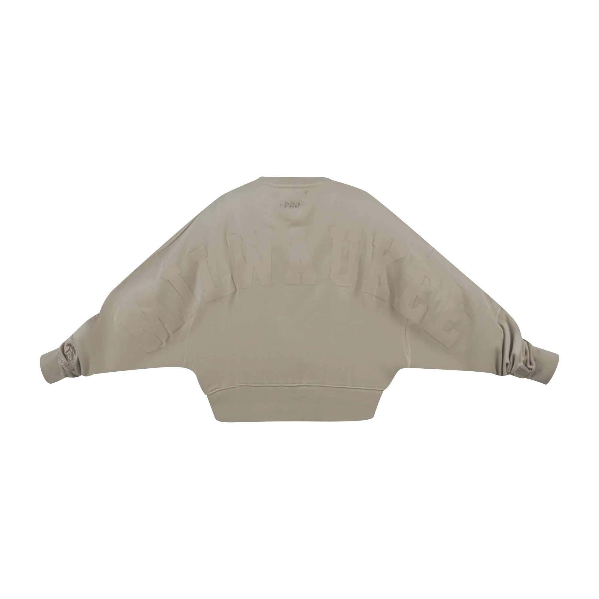 NBA MILWAUKEE BUCKS WINGSPAN WOMEN'S FLEECE CREWNECK (TAUPE) - Image 7