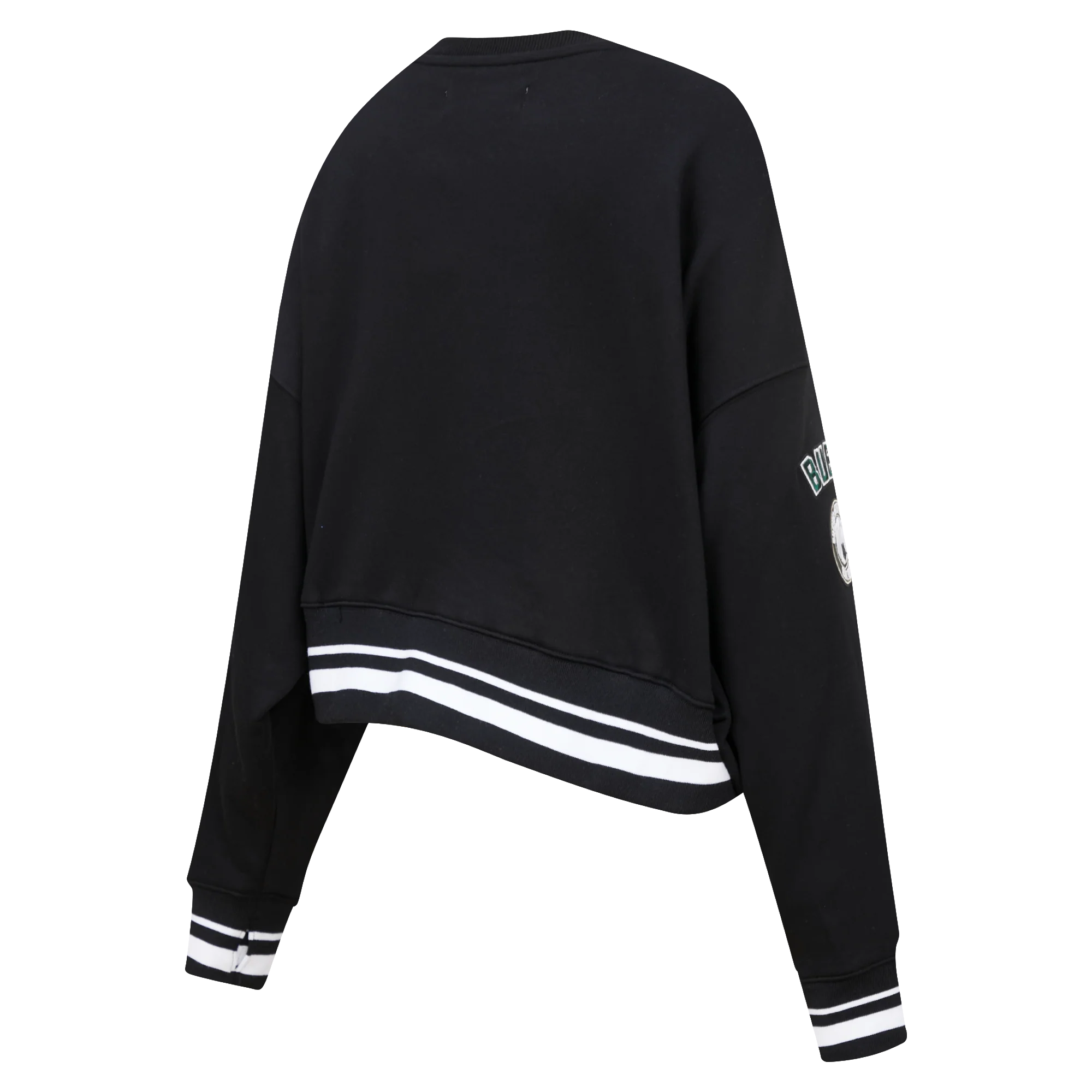 NBA MILWAUKEE BUCKS MASHUP WOMEN'S RIB CREWNECK (BLACK) - Image 5