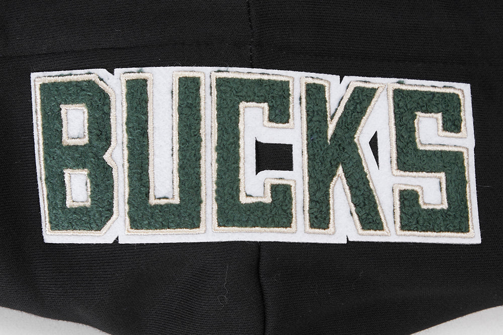 NBA MILWAUKEE BUCKS CLASSIC WOMEN'S PULLOVER HOODIE (BLACK) - Image 5
