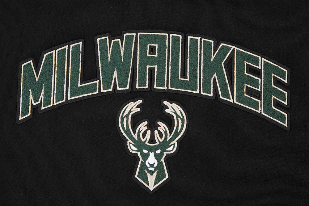 NBA MILWAUKEE BUCKS CLASSIC WOMEN'S PULLOVER HOODIE (BLACK) - Image 7