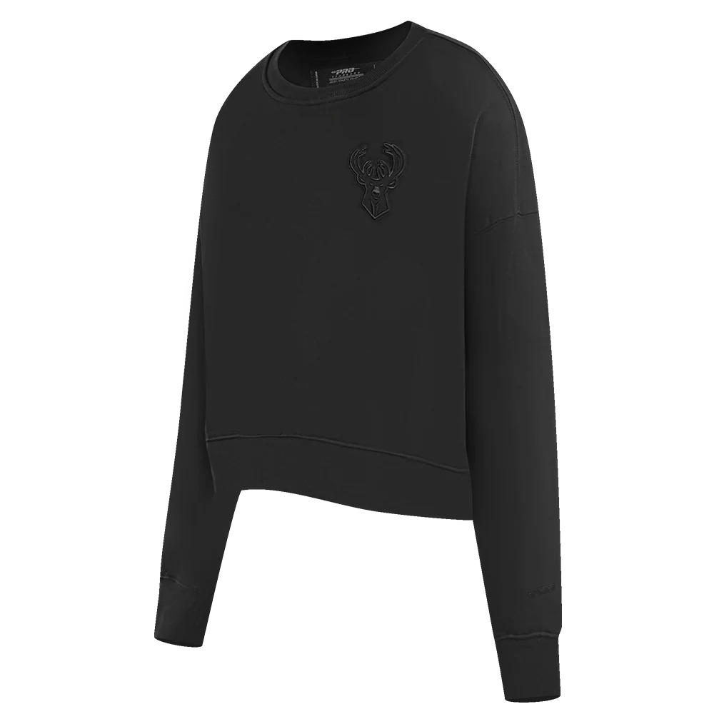 NBA MILWAUKEE BUCKS NEUTRAL WOMEN'S CREWNECK (BLACK) - Image 4