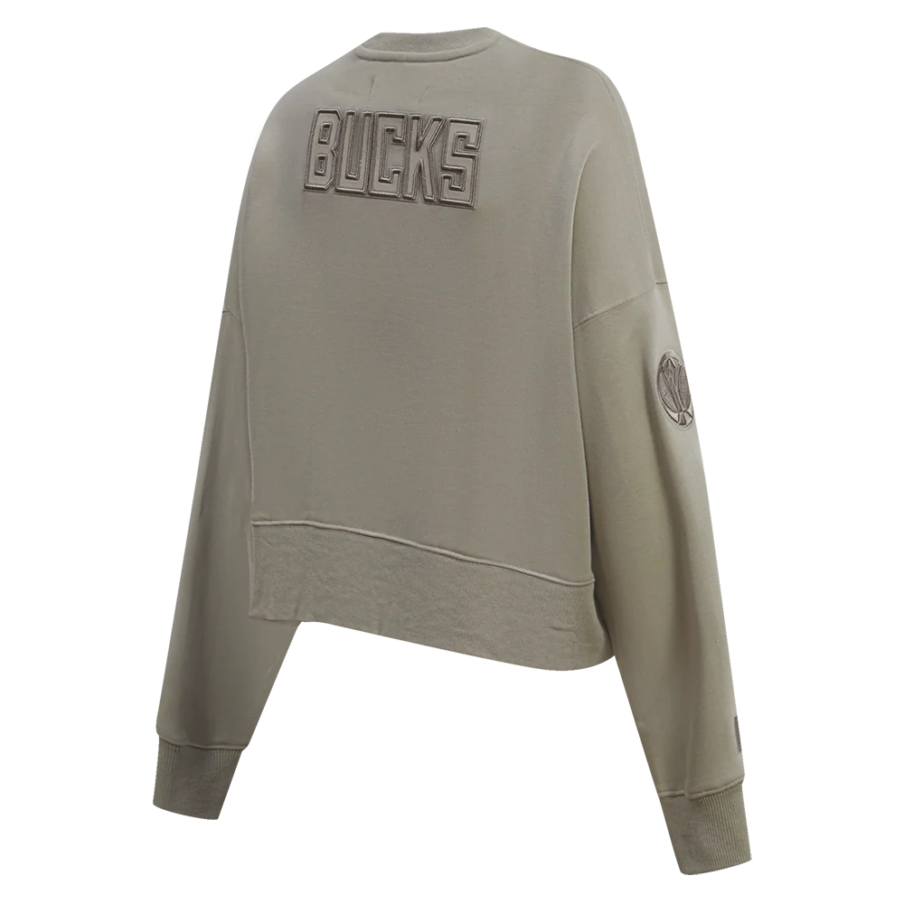 NBA MILWAUKEE BUCKS NEUTRAL WOMEN'S CREWNECK (TAUPE) - Image 5
