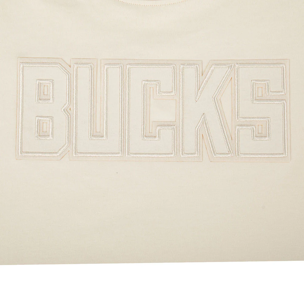 NBA MILWAUKEE BUCKS NEUTRAL LITTLE GIRLS SHORT SLEEVE BOXY TEE (EGGSHELL) - Image 6