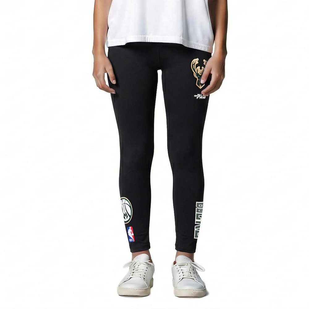 NBA MILWAUKEE BUCKS CLASSIC LITTLE GIRLS LEGGING (BLACK) - Image 2