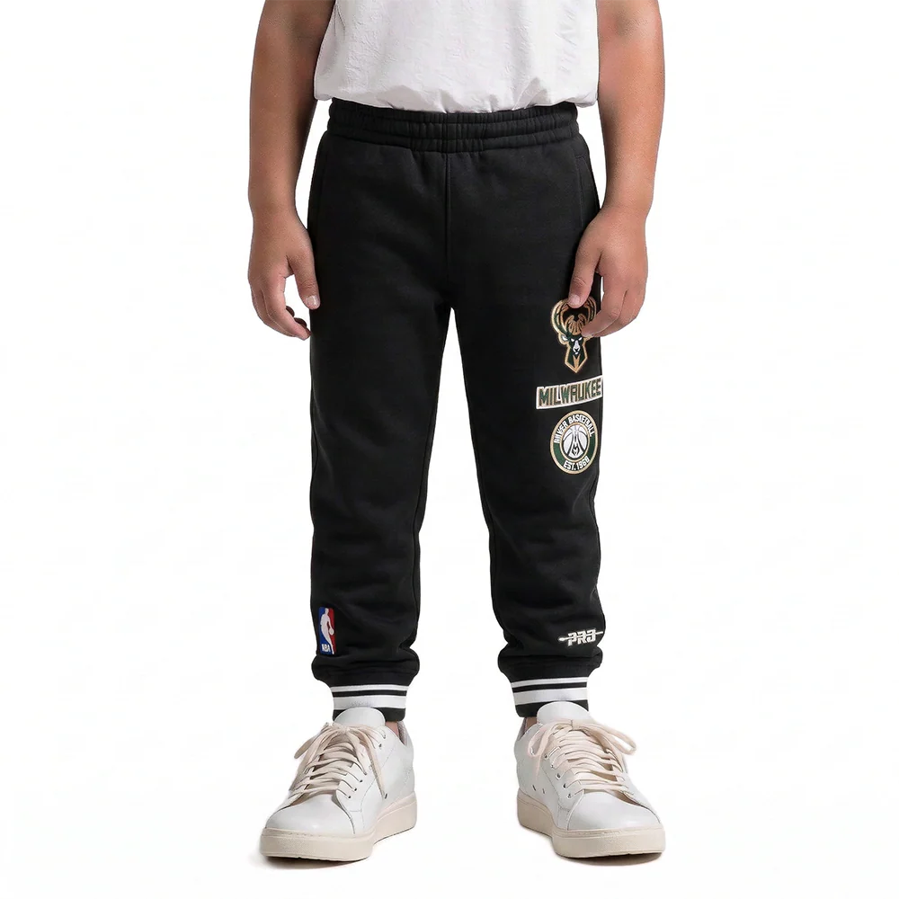 NBA MILWAUKEE BUCKS RETRO CLASSIC TODDLER BOYS RIB SWEATPANT (BLACK)