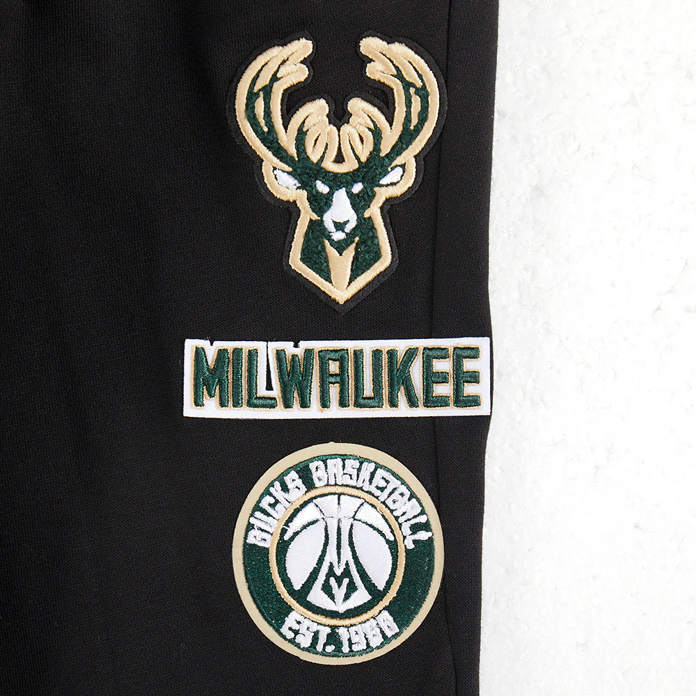 NBA MILWAUKEE BUCKS RETRO CLASSIC TODDLER BOYS RIB SWEATPANT (BLACK) - Image 6