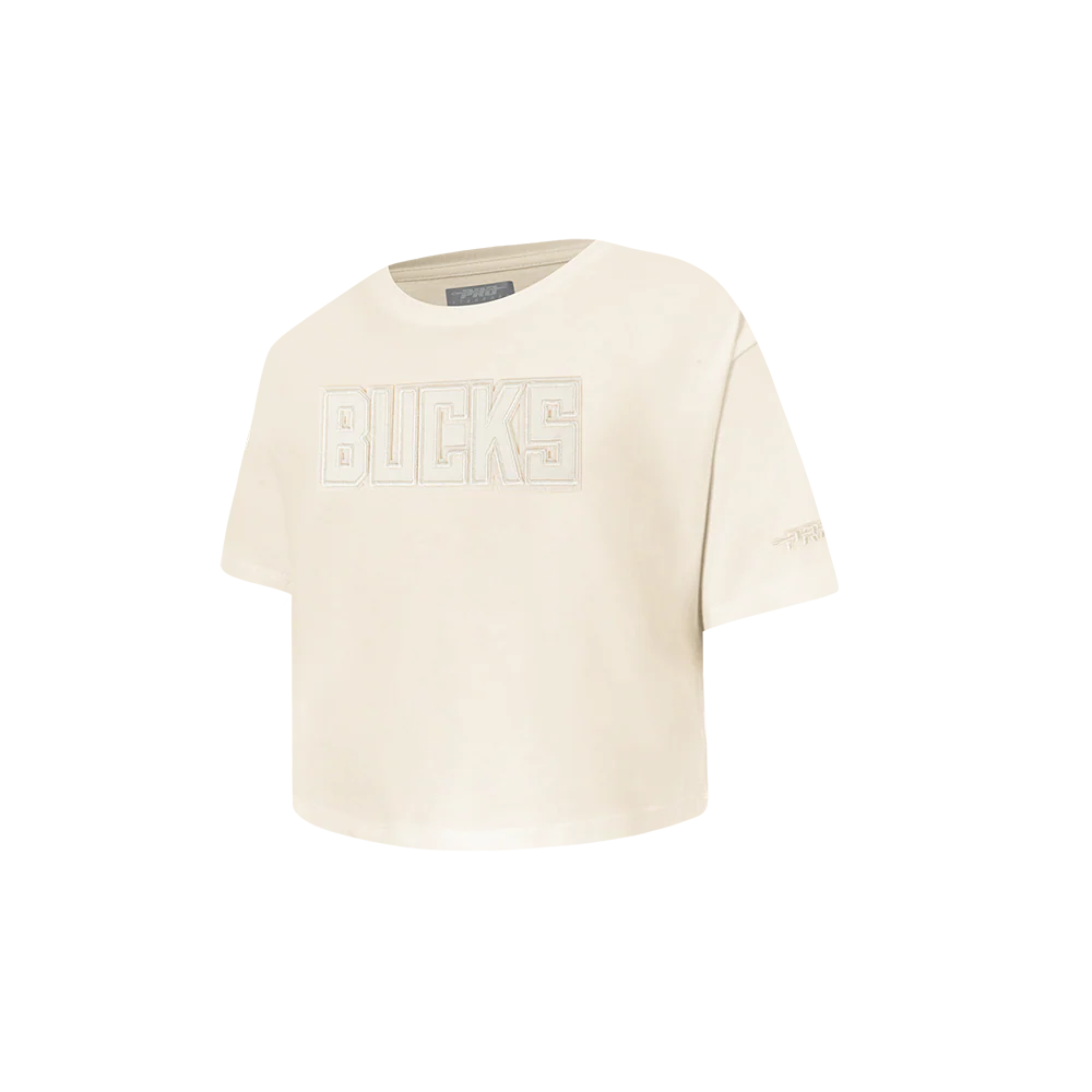 NBA MILWAUKEE BUCKS NEUTRAL TODDLER GIRLS SHORT SLEEVE BOXY TEE (EGGSHELL) - Image 2