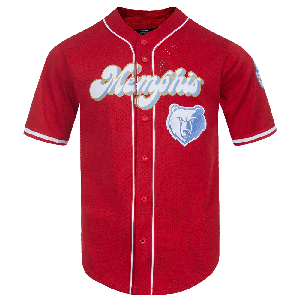 NBA MEMPHIS GRIZZLIES CITY EDITION 24-25 MEN'S MESH BUTTON DOWN SHIR (RED)