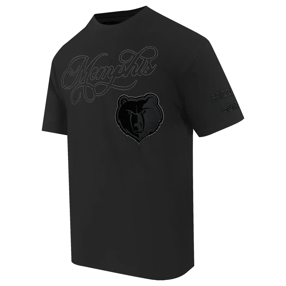 NBA MEMPHIS GRIZZLIES BLACKOUT MEN'S CJ DROP SHOULDER TEE (BLACK) - Image 3