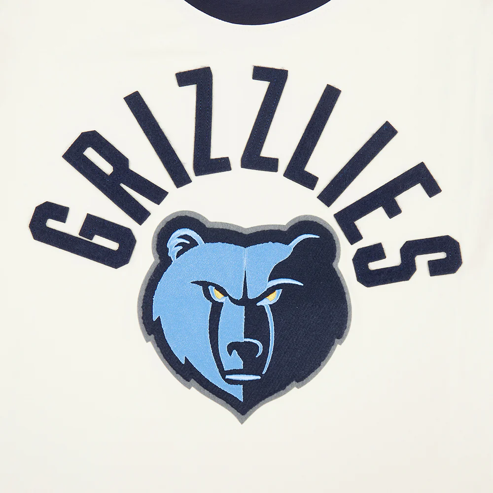 MEMPHIS GRIZZLIES MODERN ORIGINALS MEN'S RINGER TEE (EGGSHELL/ MIDNIGHT NAVY) - Image 5