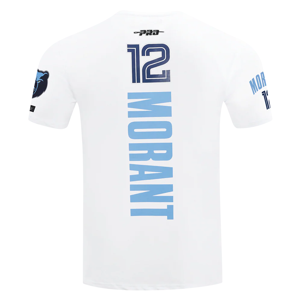 NBA MEMPHIS GRIZZLIES JA MORANT #12 CLASSIC PNN MEN'S SJ TEE (WHITE) - Image 3