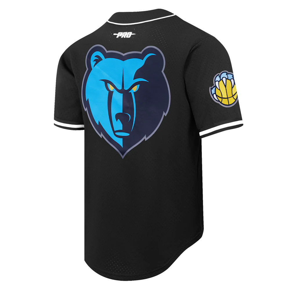 NBA MEMPHIS GRIZZLIES JA MORANT #12 CLASSIC MESH PNN MEN'S MESH BUTTON DOWN SHIRT (BLACK) - Image 6