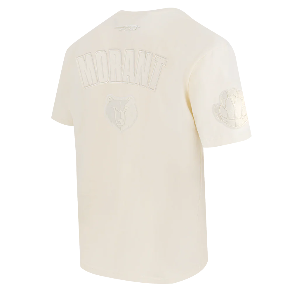 NBA MEMPHIS GRIZZLIES JA MORANT #12 NEUTRAL PNN MEN'S CJ DROP SHOULDER TEE (EGGSHELL) - Image 6