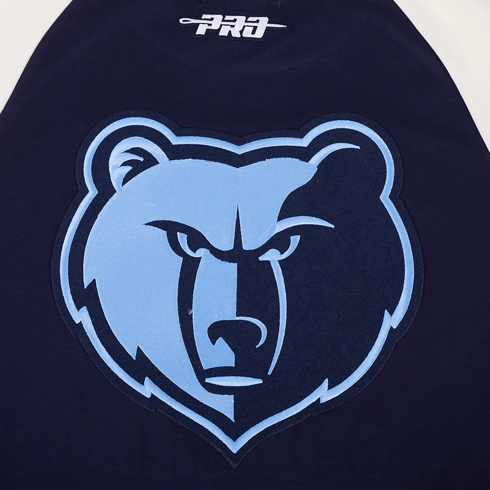 NBA MEMPHIS GRIZZLIES FIRST TEAM MEN'S RAGLAN TEE (EGGSHELL/ MIDNIGHT NAVY) - Image 6