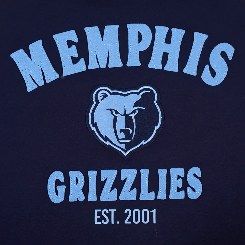NBA MEMPHIS GRIZZLIES FIRST TEAM MEN'S RAGLAN TEE (EGGSHELL/ MIDNIGHT NAVY) - Image 7