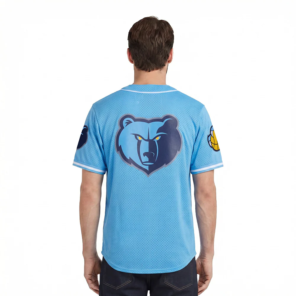 NBA MEMPHIS GRIZZLIES MESH MEN'S BUTTON DOWN MESH TOP (UNIVERSITY BLUE) - Image 2