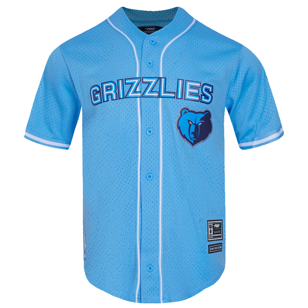NBA MEMPHIS GRIZZLIES MESH MEN'S BUTTON DOWN MESH TOP (UNIVERSITY BLUE) - Image 3