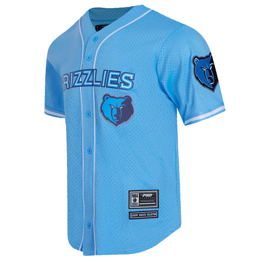 NBA MEMPHIS GRIZZLIES MESH MEN'S BUTTON DOWN MESH TOP (UNIVERSITY BLUE) - Image 4