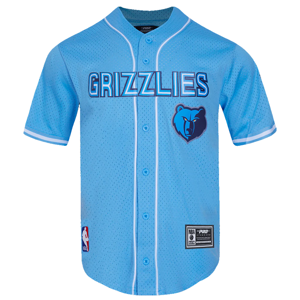 NBA MEMPHIS GRIZZLIES MESH MEN'S BUTTON DOWN MESH TOP (UNIVERSITY BLUE) - Image 5