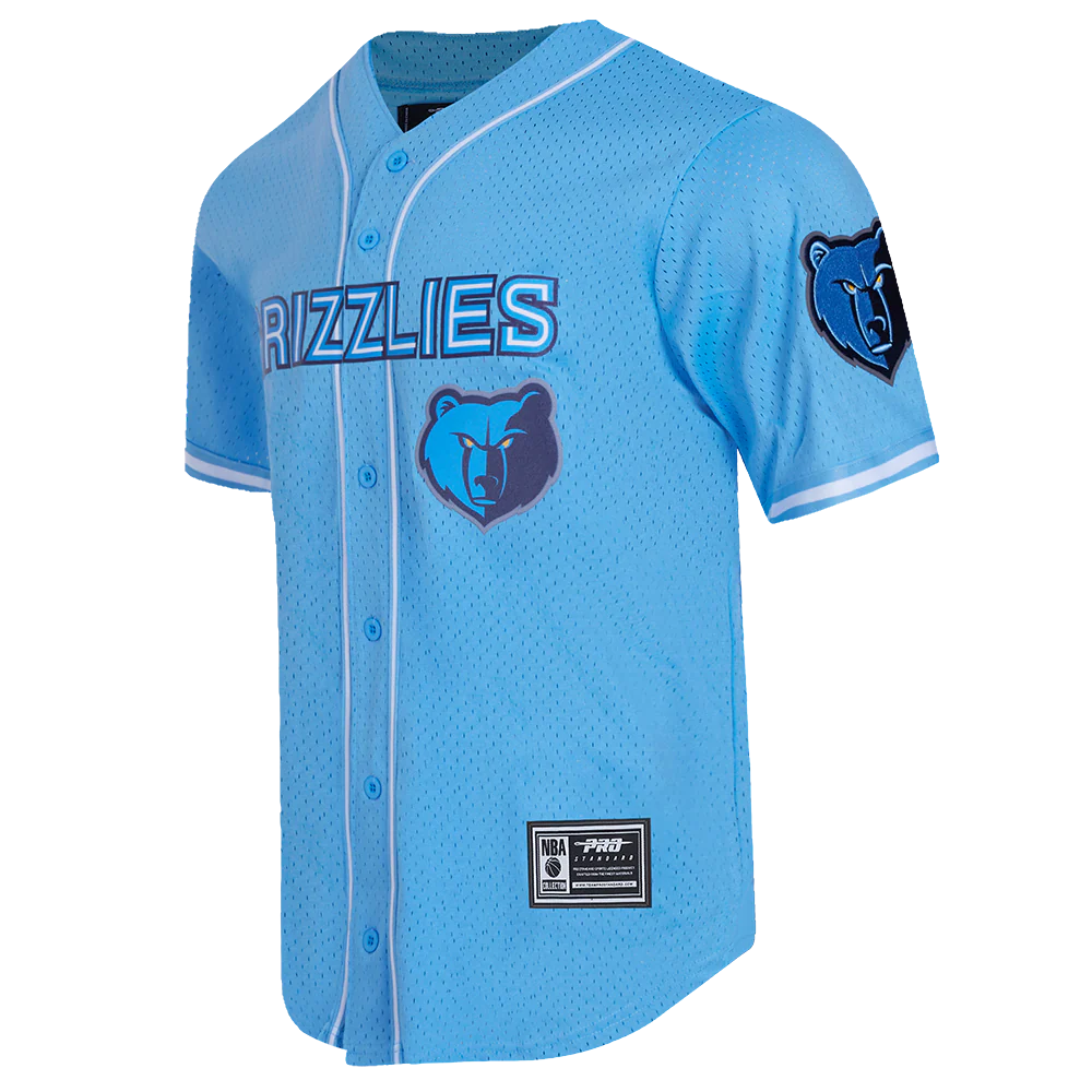 NBA MEMPHIS GRIZZLIES MESH MEN'S BUTTON DOWN MESH TOP (UNIVERSITY BLUE) - Image 6