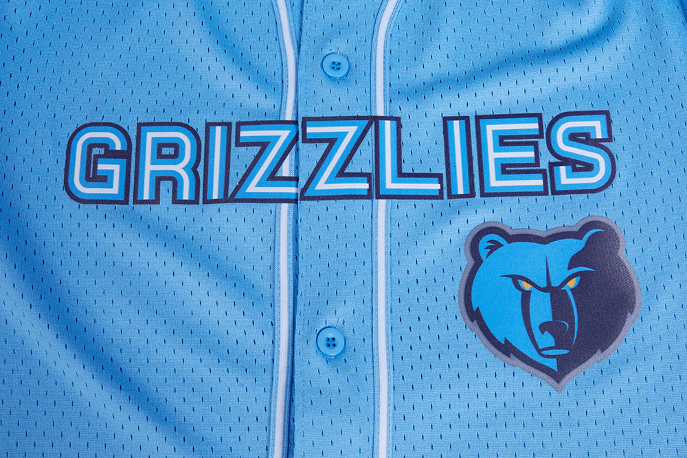 NBA MEMPHIS GRIZZLIES MESH MEN'S BUTTON DOWN MESH TOP (UNIVERSITY BLUE) - Image 9
