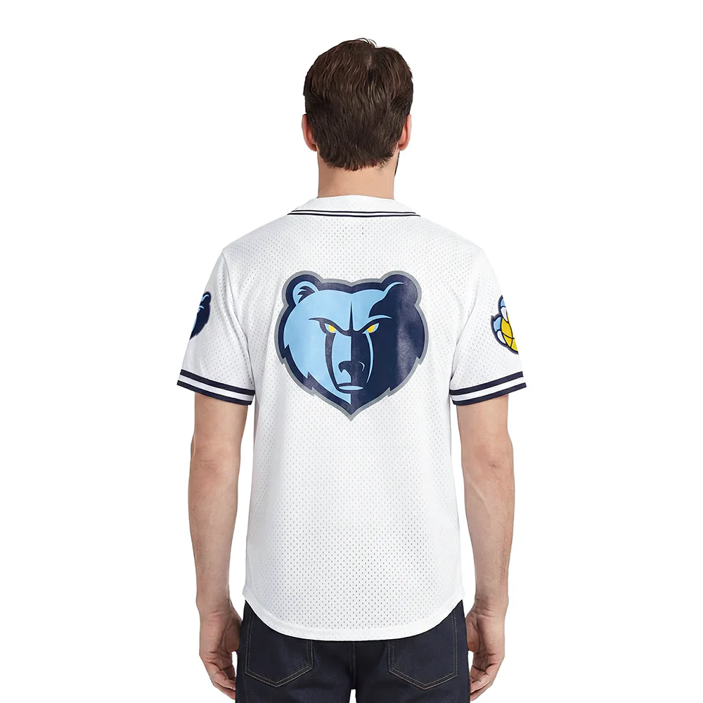 NBA MEMPHIS GRIZZLIES MESH MEN'S BUTTON DOWN MESH TOP (WHITE) - Image 2