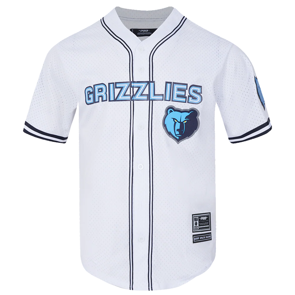 NBA MEMPHIS GRIZZLIES MESH MEN'S BUTTON DOWN MESH TOP (WHITE) - Image 3