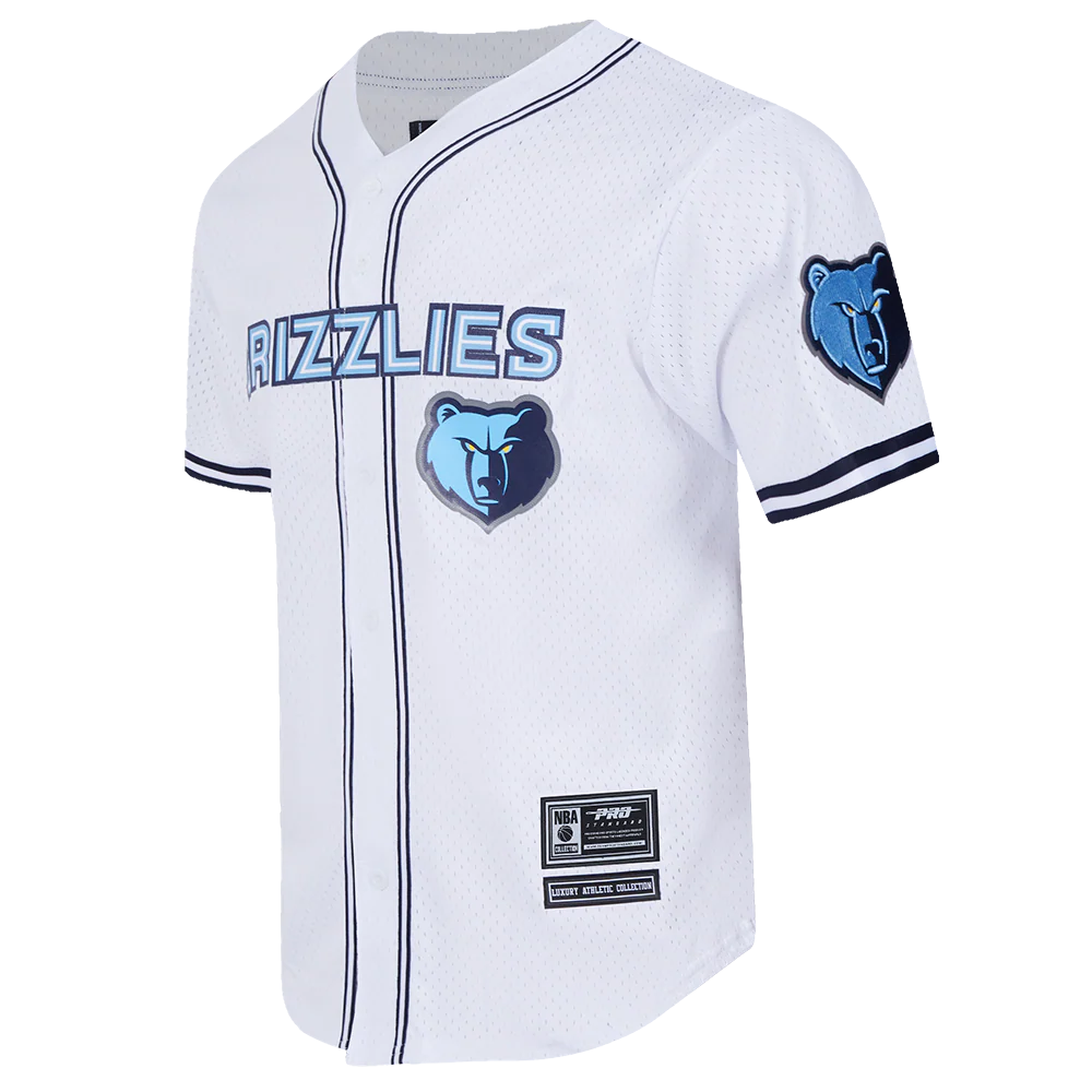 NBA MEMPHIS GRIZZLIES MESH MEN'S BUTTON DOWN MESH TOP (WHITE) - Image 4