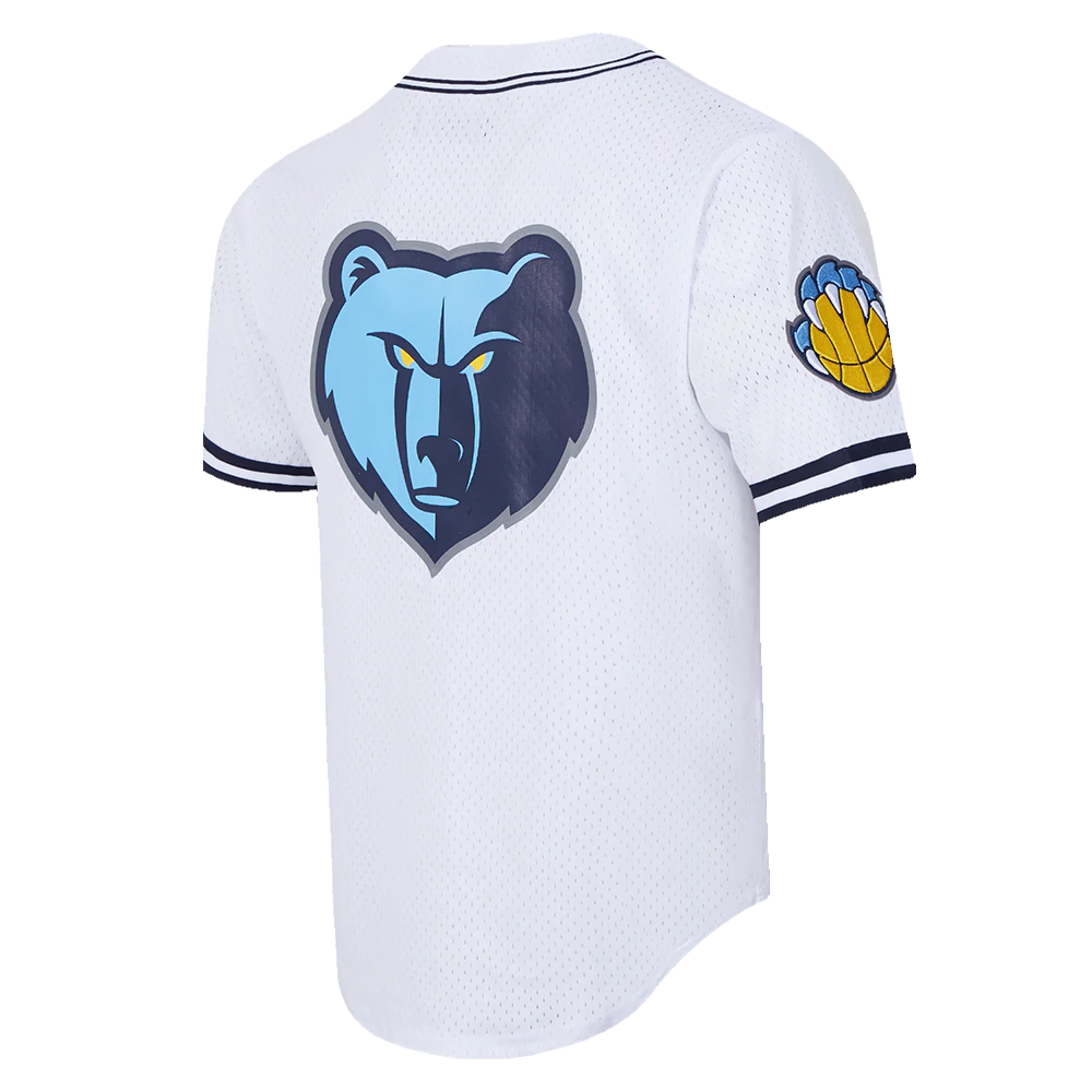 NBA MEMPHIS GRIZZLIES MESH MEN'S BUTTON DOWN MESH TOP (WHITE) - Image 8