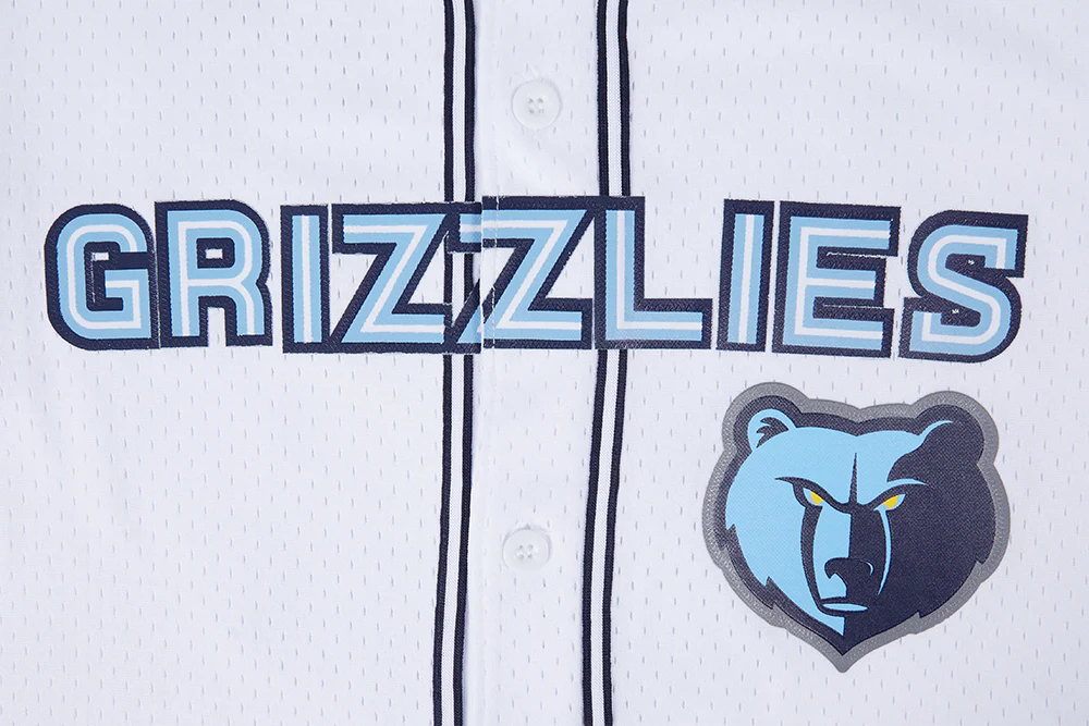 NBA MEMPHIS GRIZZLIES MESH MEN'S BUTTON DOWN MESH TOP (WHITE) - Image 9