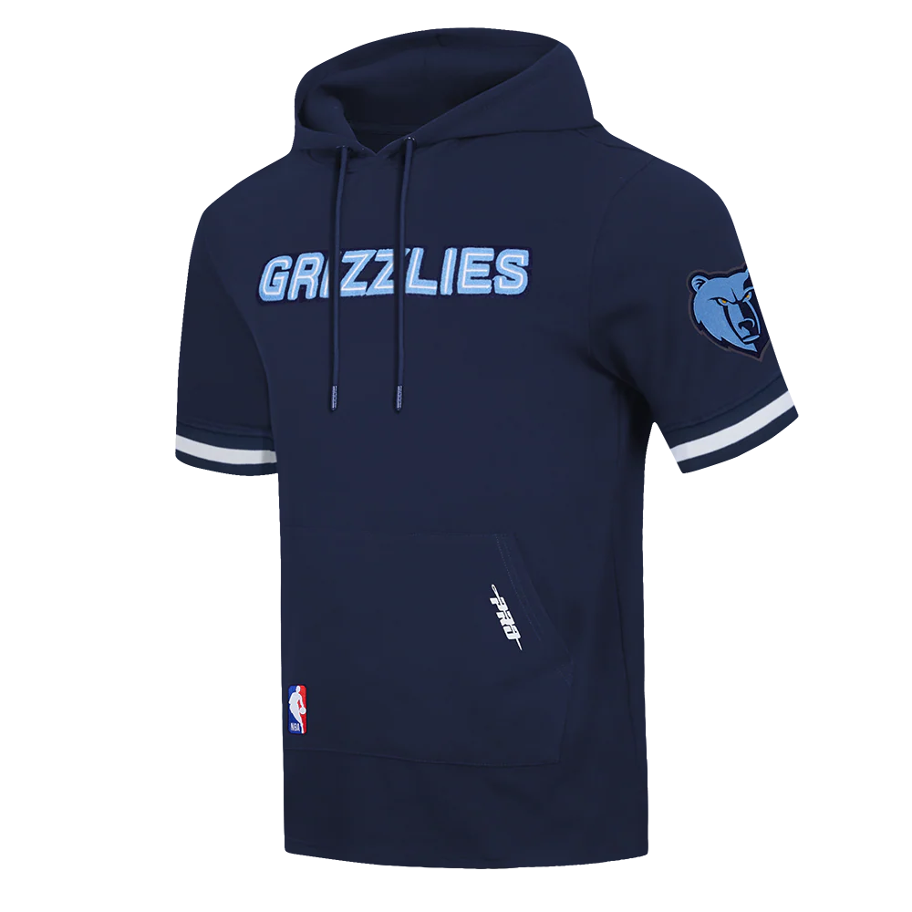 NBA MEMPHIS GRIZZLIES CLASSIC MEN'S CHENILLE DK SS PO HOODIE (MIDNIGHT NAVY) - Image 2